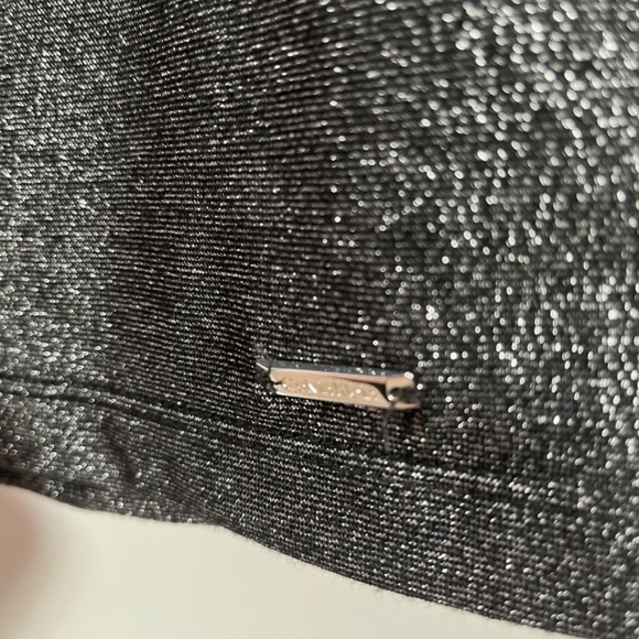 CALVIN KLEIN Black Metallic with Asymmetrical pleats Top Small - Picture 8 of 10